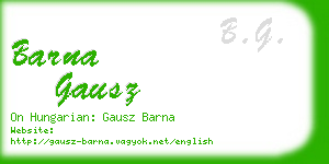 barna gausz business card